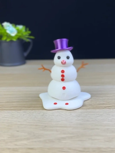 melting snowman - 3d by pressprint on thangs toy 3d print model - Mito3D