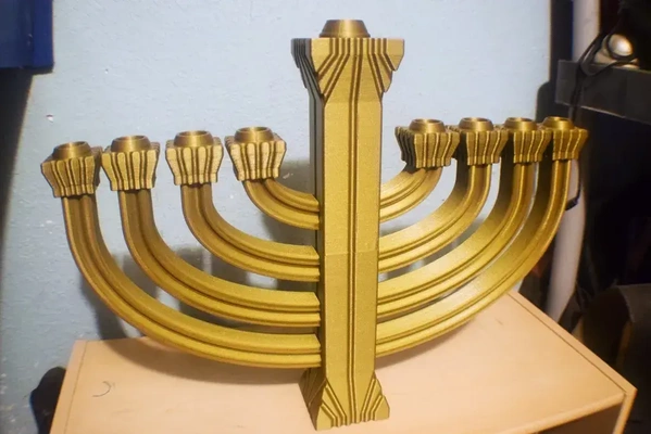 menorah - 3d by cbobo2uco on thangs candle decor holiday hanukkah christmas jewish 3d print model - Mito3D