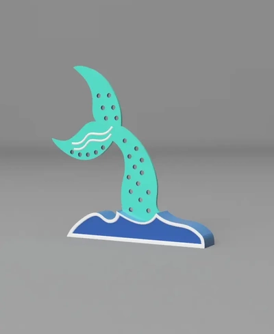 mermaid tail earring holder - 3d by shack3d print on thangs shopping apparel clothing accessories earringsholder fashion sea 3d print model - Mito3D