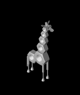 métal art girafestl 3d modèle animaux compagnie 3d print model - Mito3D