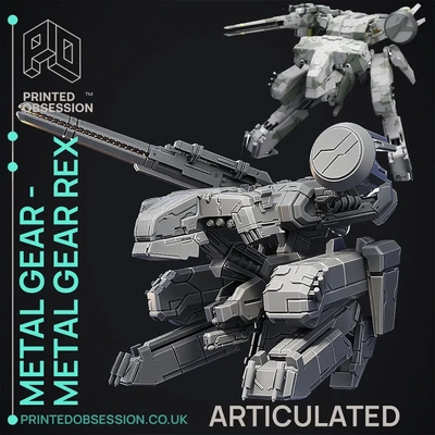 metal gear rex - articulated fan art 3d by printedobsession on thangs solid ray anime manga toy model namco game 3d print model - Mito3D