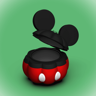 Mickey Souris citrouille bol couvercle +bambou 3mf dossiers chelscct chelseycreatesthings 3d print model - Mito3D