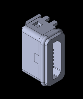 micro usb type 5 épingle connecteur 3d modèle 3d print model - Mito3D