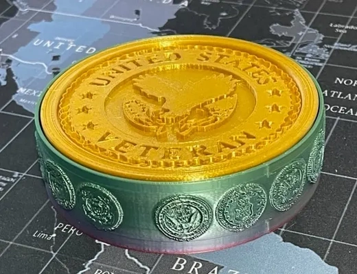 military veteran coasters - 3d by milvetretired on thangs 3d print model - Mito3D