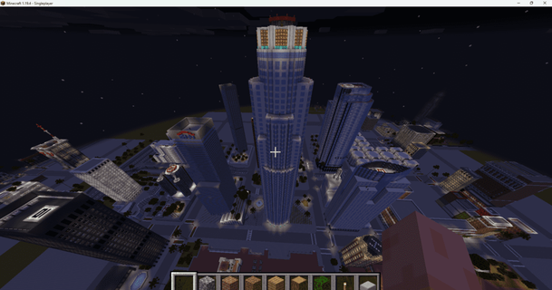 Minecraft centro ciudad torre allanromanreyes 3d print model - Mito3D