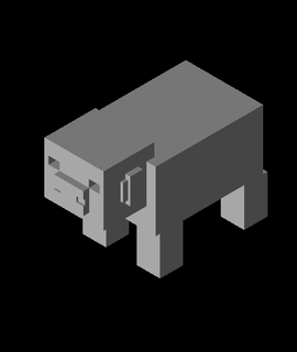Minecraft cerdo 3d modelo blanc gracias 3d print model - Mito3D