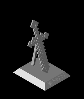 minecraft sword veales 3d model thangs 3d print model - Mito3D