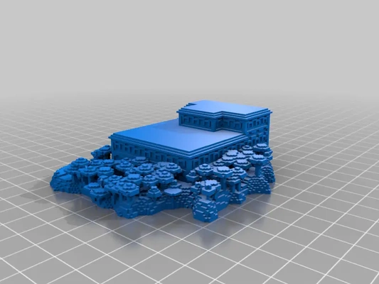 minecraft minuscule manoir île 3d by allanromanreyes 3d print model - Mito3D
