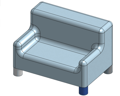 mini canapé Luna Roberts 3d print model - Mito3D