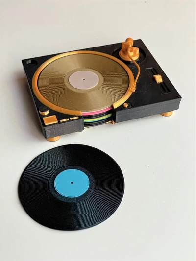 mini turntable record holder - 3d by retromaker on thangs 3d print model - Mito3D