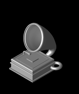 Miniatur Grammaphon Ohrringe 20s retro 3d print model - Mito3D