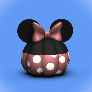 minnie mouse pumpkin +bambu 3mf files - chelscct chelseycreatesthings 3d print model - Mito3D