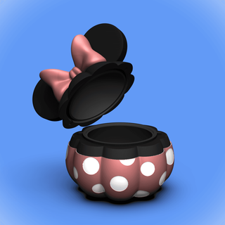 Minnie Souris citrouille bol couvercle +bambou 3mf dossiers chelscct chelseycreatesthings 3d print model - Mito3D