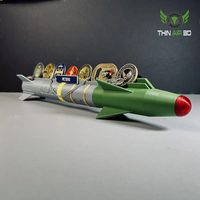 rakete herausforderung münze anzeige 3d by thinair3d on danke 3d print model - Mito3D