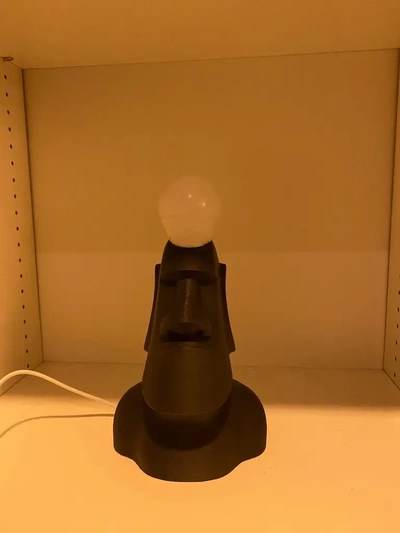 moai cabeça brilhante idéia lâmpada simples 3d by micahjj on 3d print model - Mito3D