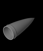 model rocket nose cone 66mm cardboard 3d thangs 3d print model - Mito3D