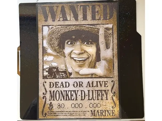 monkey d luffy one piece wanted poster - hueforge print 3d by cyanidesugar on thangs 3d print model - Mito3D