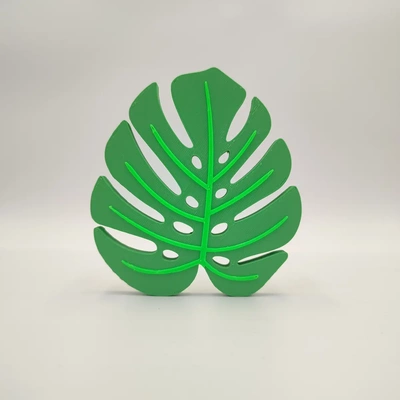 monstera coaster - 3d by bamingodesign on thangs 3d print model - Mito3D