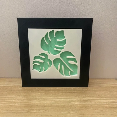 monstera decorative frame - 3d by arthena on thangs home decoration cadre plant 3d print model - Mito3D