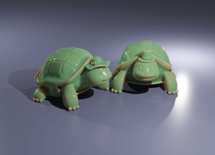 Bayan kaplumbağa küçük masaüstü çift yeniden karıştırılabilir mhvant 3d print model - Mito3D