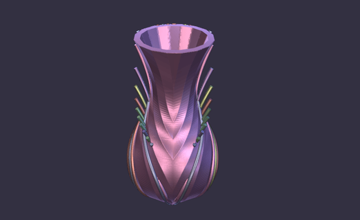 multi color feather vase 3mf - mels 3d print model - Mito3D