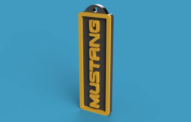 mustang key chain simple - 3d by dr on thangs 3d print model - Mito3D