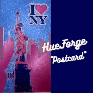 new york hueforge postcard - pezliz 3d print model - Mito3D