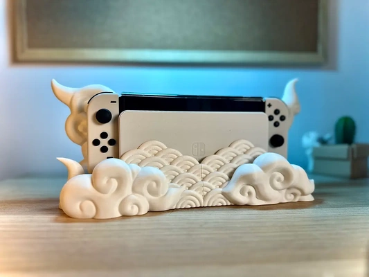 nintendo switch japanese cloud dock - classic & oled version 3d by holoprops on thangs 3d print model - Mito3D