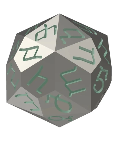 nuskhuri alphabet d33 polyhedral die old georgian - 3d by alphabetical dice on thangs 3d print model - Mito3D