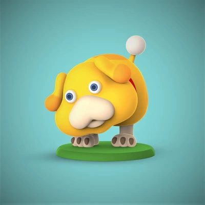 oatchi standing -pikmin 4 - 3d by chelscct chelseycreatesthings on thangs creature dog pkmin 3d print model - Mito3D