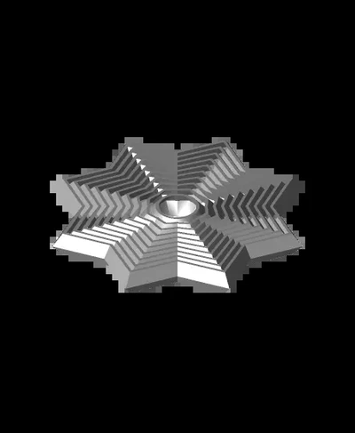 octogone étoile concentrique agiter jouet torture tester 3d by 39 arbre thé 3d print model - Mito3D