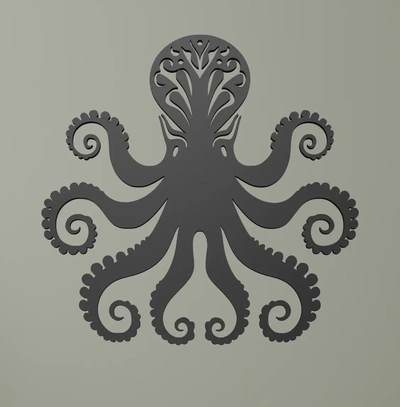 octopus wall art - 3d by ri0m0 on thangs 3d print model - Mito3D