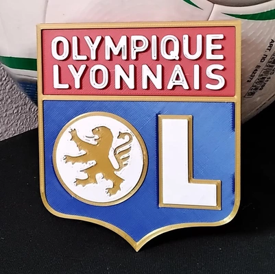 olympique lyonnais lyon coaster or plaque 3d by papawazzy créateur 3d print model - Mito3D