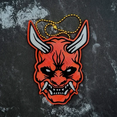 oni charm 5 outline - 3d by jcreatenz on thangs 3d print model - Mito3D