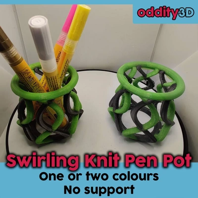 open face knit pen or pencil pot one two colours - 3d by oddity on thangs 3d print model - Mito3D