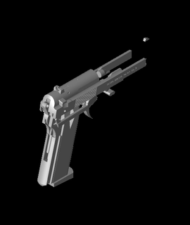 original pistola stl 3d modelo chovendo 3d print model - Mito3D