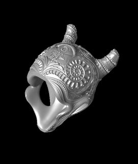 ornate mew skull pok mon 3d print model - Mito3D