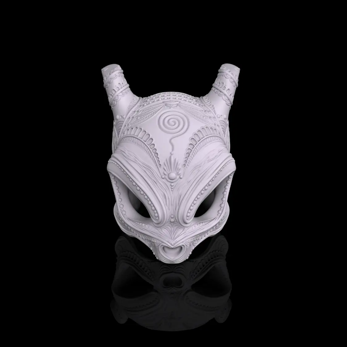 ornate mewtwo skull pok mon - 3d by chelscct chelseycreatesthings on thangs pokemon art sculpture video game 3D print model - Mito3D