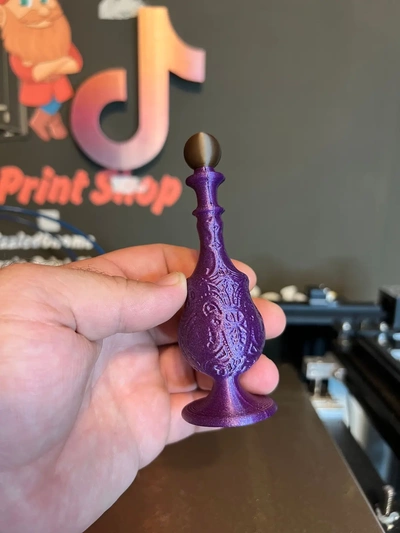 ornate potion bottle - swoop print in place 3d by grizzledgnome on thangs 3d print model - Mito3D