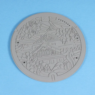 osaka manhole coaster - 3d by on thangs drink man hole cover sewage sewer plate grate japan japanese nihon 3d print model - Mito3D