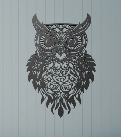 owl wall art - 3d by ri0m0 on thangs 3d print model - Mito3D