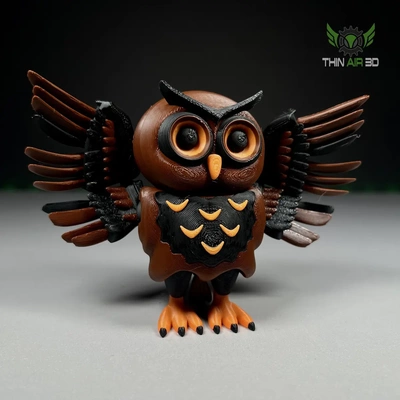 owlbert articuler agiter hibou 3d by thinair3d 3d print model - Mito3D