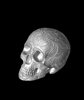 paisley skull 3d print model - Mito3D