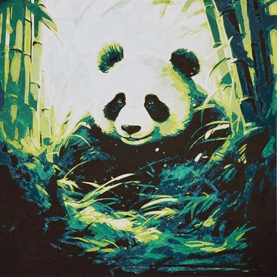 panda oil painting hueforge - 3d by sunlu on thangs 3d print model - Mito3D