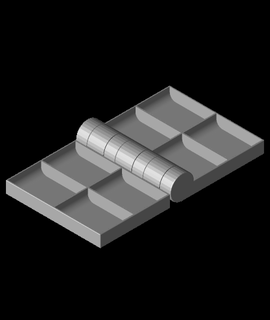 paramétrico magnético dobrando partes bandeja hobbies jogos 3d print model - Mito3D