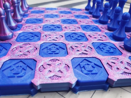 patterned chess set ruby-sapphire - 3d by blakecake on thangs 3d print model - Mito3D