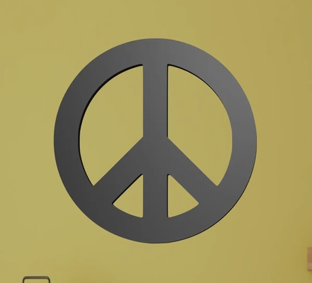 paix symbole célibataire ouvrages d'art 3d by ri0m0 3d print model - Mito3D