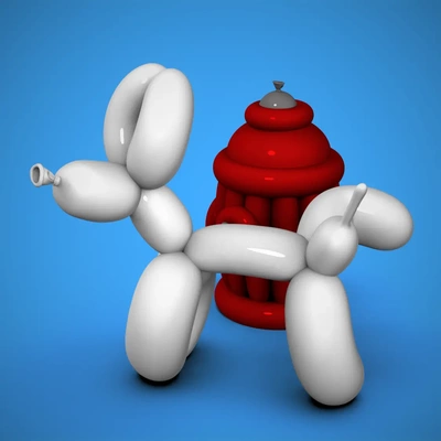 peeing balloon dog - 3d by chelscct chelseycreatesthings on thangs animals funny cute puppy fun kids decoration decor joke 3d print model - Mito3D