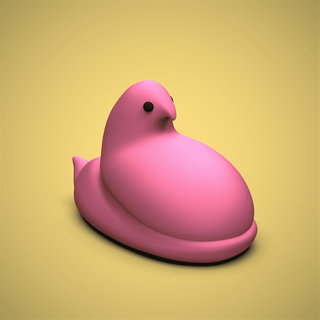 peep -marshmallow candy - chelscct chelseycreatesthings 3d print model - Mito3D