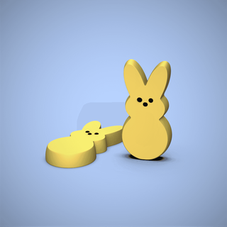 peep bunny -marshmallow candy - chelscct chelseycreatesthings 3d print model - Mito3D